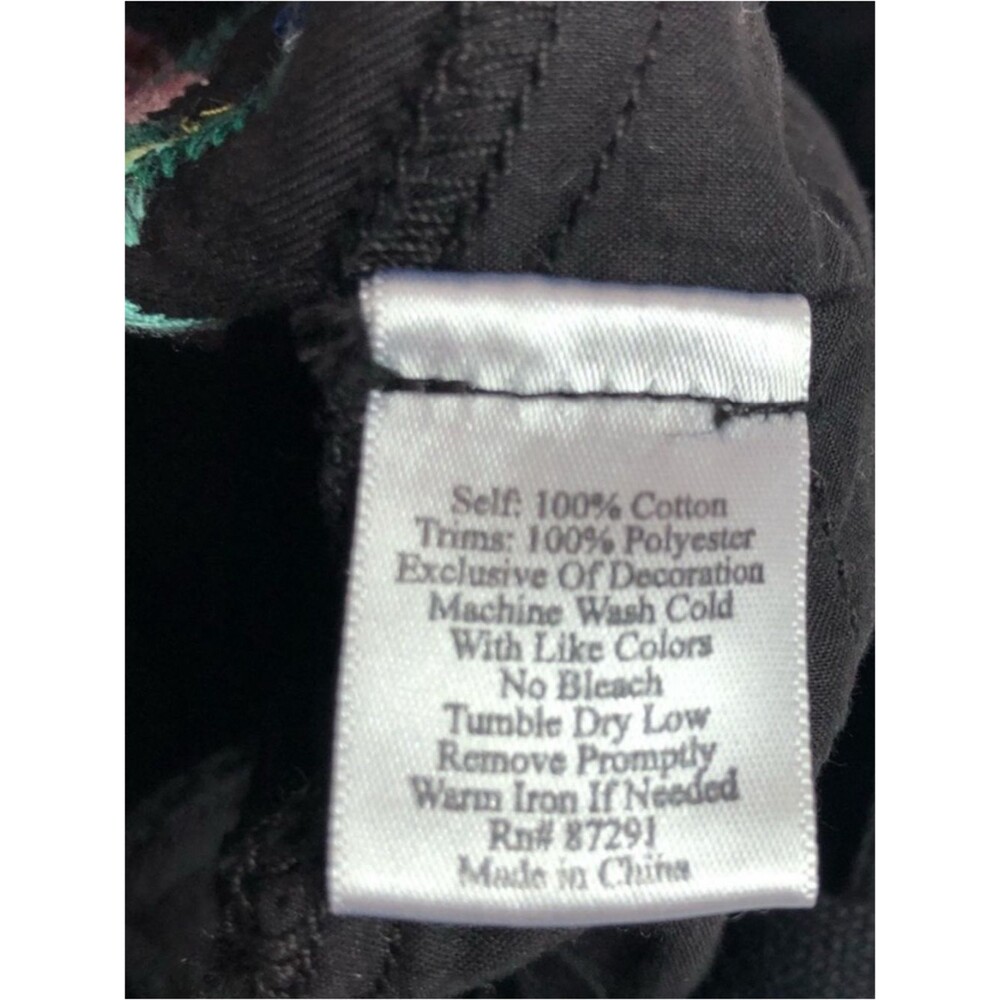 Johnny Was Black Crop Embroidered Cargo Pants M EUC - Picture 7 of 16